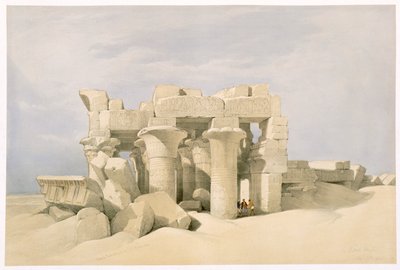 Sobekin ja Horussin temppeli Kom Ombossa, Egyptissä, 1800-luku tekijältä David Roberts