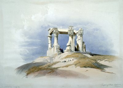 Wady Kardassyn temppeli, Nubia", akvarelli. David Roberts (1796-1864) skotlantilainen taiteilija ja orientalisti. Muinainen Egypti Arkeologia Uskonto Mytologia Mytologia Raunio