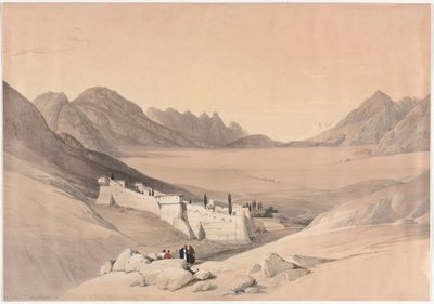 Pyhän Katariinan luostari, Siinai-vuori, katsomassa leirintätasangolle, 1839. tekijältä David Roberts