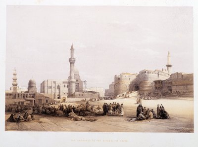 Kairon linnoituksen sisäänkäynti (Kairo) - David Robertsin "Pyhässä maassa" Lontoossa 1849 tekijältä David Roberts