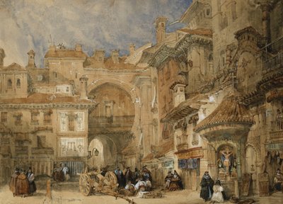 Viva Rambla -portti, Granada, 1834 tekijältä David Roberts
