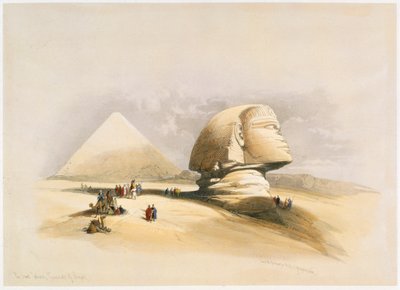 Suuri sfinksi ja Gizan pyramidit, 1800-luku tekijältä David Roberts