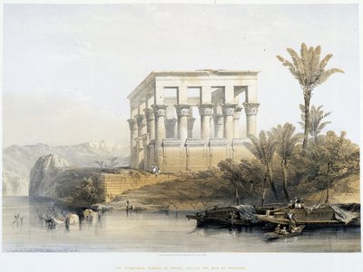 Hypaethral-temppeli Philaessa, jota kutsutaan faraon vuodeksi - ”Pyhässä maassa”, Lontoo 1849 tekijältä David Roberts