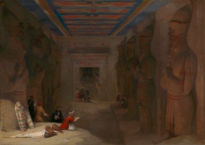 Suuren temppelin Hypostyle-sali Abu Simbelissä, Egyptissä tekijältä David Roberts