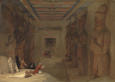 Abu Simbelin suuren temppelin hypostyylisali, Egypti tekijältä David Roberts