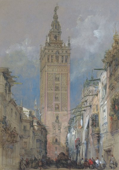 Sevillan maurien torni, nimeltään Giralda, Espanja tekijältä David Roberts
