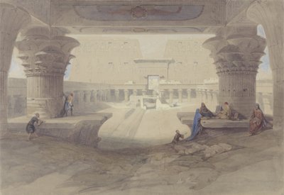 Näkymä Edfun temppelin portikon alta Ylä-Egyptissä tekijältä David Roberts