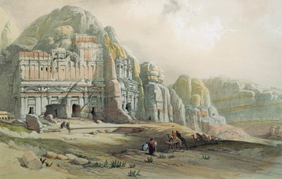 Näkymä Petran raunioille Jordaniassa, David Roberts tekijältä David Roberts