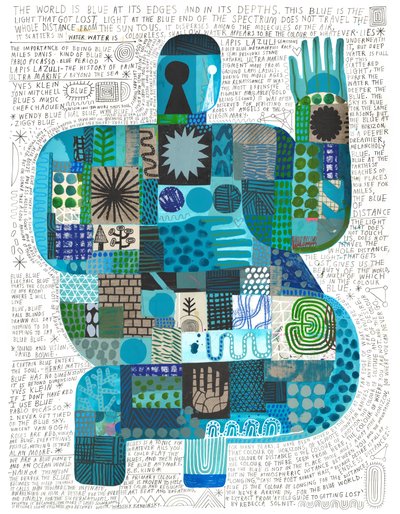 Blue At Its Edges, 2023 (akryyli ja lyijykynä paperille) tekijältä David Shillinglaw