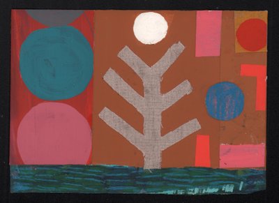 Full Moon Sinappi, 2023 (maali ja kollaasi) tekijältä David Shillinglaw