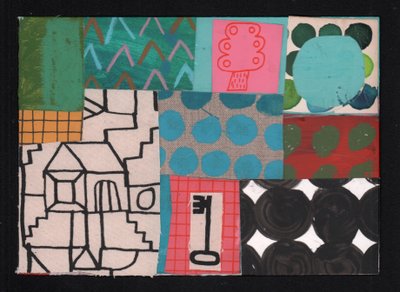 House Key, 2023 (maali ja kollaasi) tekijältä David Shillinglaw