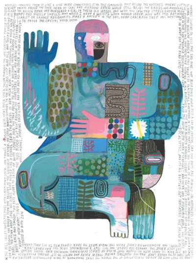 Sounds Of The Universe, 2023 (akryyli ja lyijykynä paperille) tekijältä David Shillinglaw