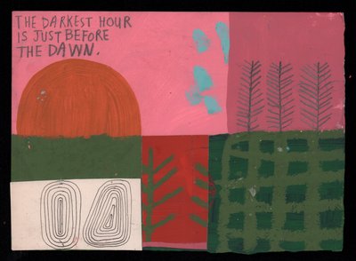 The Darkest Hour Is Just Before The Dawn, 2023 (maali ja kollaasi) tekijältä David Shillinglaw