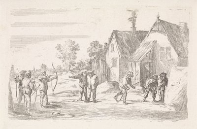 jousimiehet Ulkoilma-genrekohtaukset (sarjan nimi) tekijältä David Teniers (II)