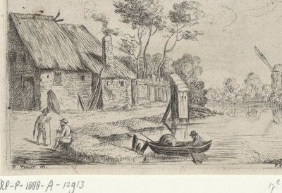 Maisema maatilalla ja vedellä tekijältä David Teniers (II)