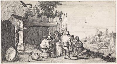 Viisi viljelijää noin tonnin verran Ulkoilma-genrekohtaukset (sarjan nimi) tekijältä David Teniers (II)