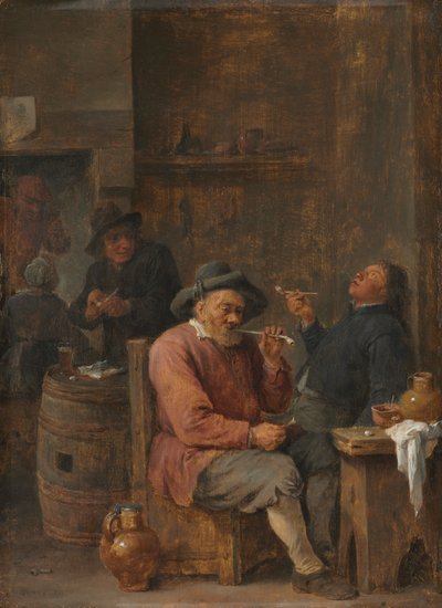 Talonpojat tupakoivat majatalossa tekijältä David Teniers