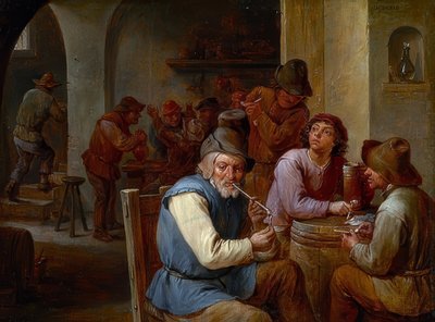 Kylän pubissa. Noin 1660 tekijältä David Teniers the Elder