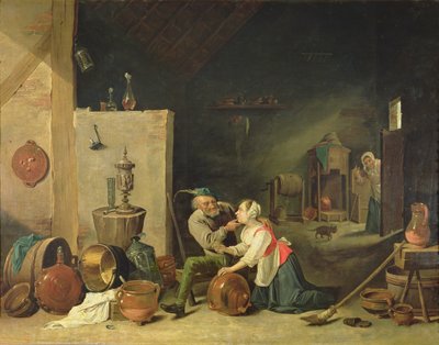 Vanha mies ja palvelija, 1800 tekijältä David Teniers the Younger