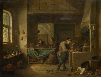 Alkemisti ja hänen oppilaansa tekijältä David Teniers the Younger