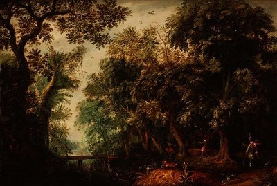 Hirvenmetsästys metsässä tekijältä David Vinckboons