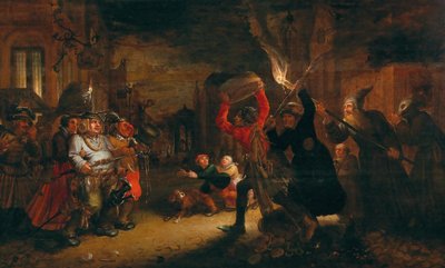 Taistelu karnevaalin ja paaston välillä, 1600-luvun alku. tekijältä David Vinckboons