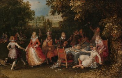 The Garden Party, n. 1610 (öljy paneelille) tekijältä David Vinckeboons