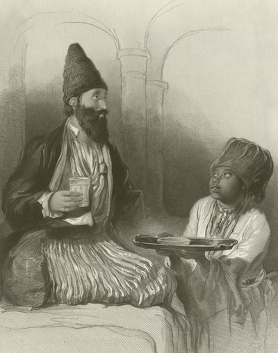 Persian prinssi, hänen orjansa, joka tuo hänelle Sherbetin tekijältä David Wilkie