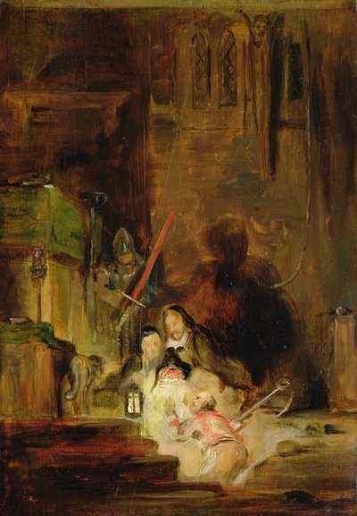 Burying the Regalia of Scotland (öljy kankaalle) tekijältä David Wilkie