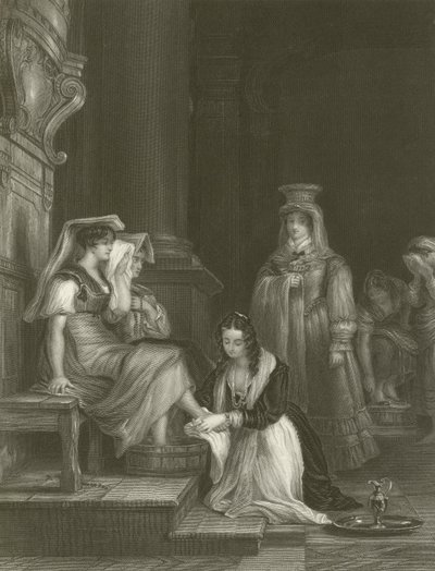 Prinsessa Doria pesee pyhiinvaeltajien jalat tekijältä David Wilkie