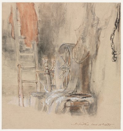 Tutkimus "The Peep-O’-Day Boys’ Cabin, in West of Ireland" ("The Sleeping Whiteboy") tekijältä David Wilkie