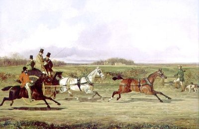 Metsästäjä, joka ohittaa tandemin urheilijan kanssa tekijältä David of York Dalby
