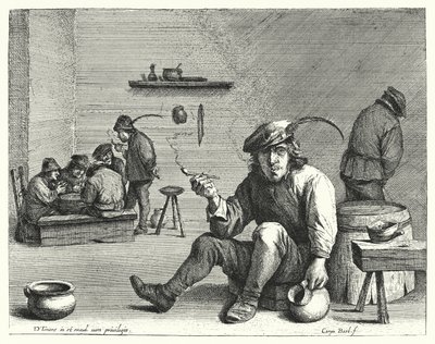 Smoker (kaiverrus) tekijältä David the Younger (after) Teniers