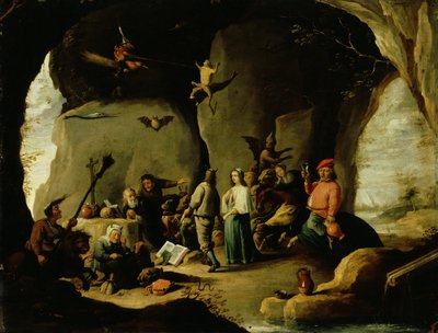 Pyhän Antoniuksen kiusaus tekijältä David the Younger (attr. to) Teniers