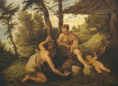 Adam ja Eeva karkotuksen jälkeen (Paulo Veronesen ja studion jälkeen) tekijältä David Teniers the Younger