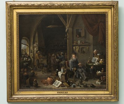 Alkemisti, myöhemmin 1670-luku (öljy kankaalle) tekijältä David Teniers the Younger