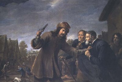 Hyökkäys kylää vastaan, 1648 tekijältä David Teniers the Younger
