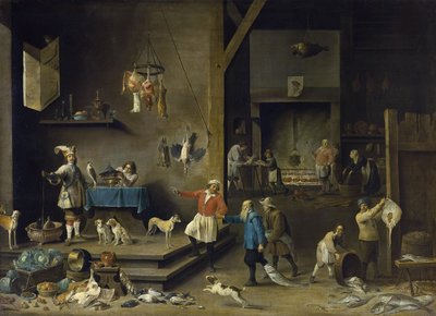 Keittiö - David Teniers, nuorempi (1610-1690). Öljy kankaalle tekijältä David Teniers the Younger
