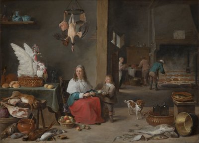 Keittiön sisustus, 1644 tekijältä David Teniers the Younger