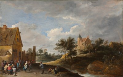 Maisema talonpoikien tanssiessa, n. 1645-1650 tekijältä David Teniers the Younger
