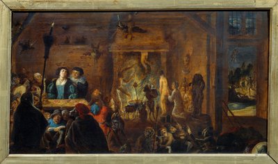 Sapatin kohtaus. David II Teniersin maalaus The Young (1610-1690) Ec. Flam. tekijältä David Teniers the Younger
