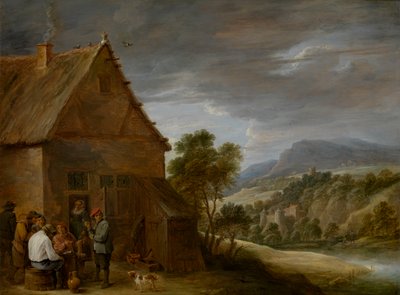 Tavern Scene (öljy paneelissa) tekijältä David Teniers the Younger