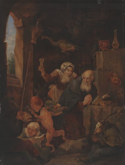 Pyhän Antoniuksen kiusaus (öljy paneelille) tekijältä David Teniers the Younger