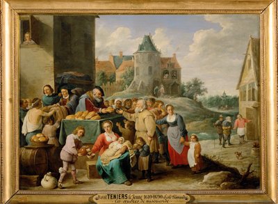 Seitsemän laupeuden tekoa - Nälkäisten ruokkiminen ... tekijältä David the Younger Teniers