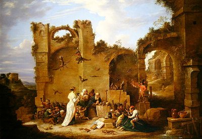 Pyhän Antoniuksen kiusaus (öljy kankaalle) tekijältä David Teniers the Younger