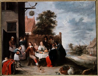 Tuhlaajalapsen juhla David Teniers II:n nuori (1610-1690) maalaus tekijältä David Teniers the Younger