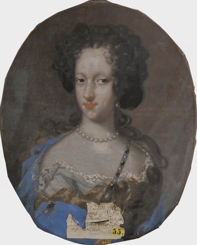 Sophie Amalie of Schleswig Holstein Gottorp, prinsessa dano norvegienne - Muotokuva Holstein-Gottorpin prinsessa Sophie Amaliesta (1670-1710), Brunswick-Lueneburgin herttuatar, Krafft, David, von (1655-1724). Öljy kankaalle. Mitat: 69 x 56 cm. kansallisuus tekijältä David von Krafft