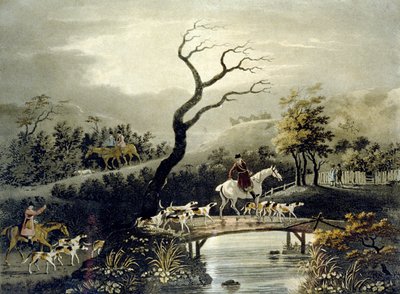 Night, Foxhunting, kaiverrus J.H. Clarke ja F. Jeakes tekijältä Dean Snr. (after) Wolstenholme