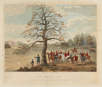 [Caça à raposa] conjunto de quatro: (2) Fox Breaking Cover / At Upper Gatton Seat of the Duke of St. tekijältä Dean Wolstenholme