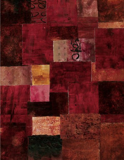 Crimson Patchwork – abstrakti tekijältä Deb Chaney